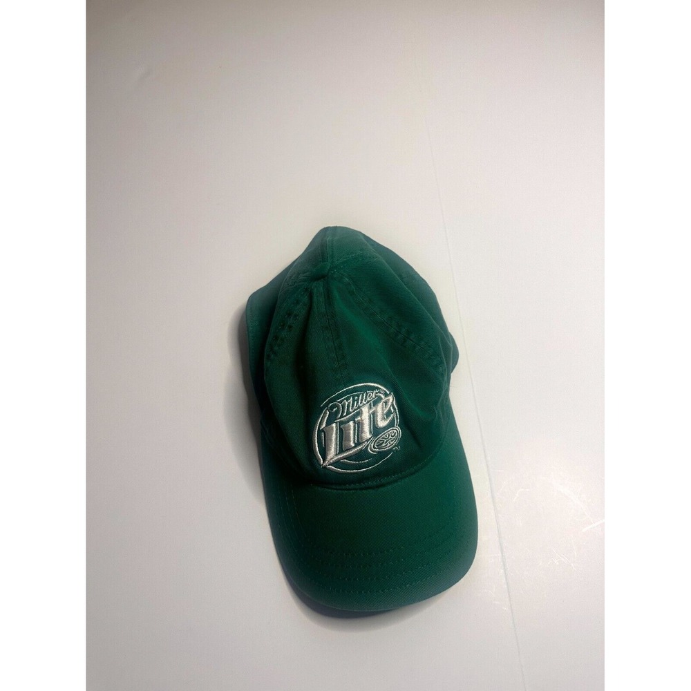 Miller‎ Lite Baseball Cap Men's One Size Green Logo Lite Beer Fitted Hat Outdoor